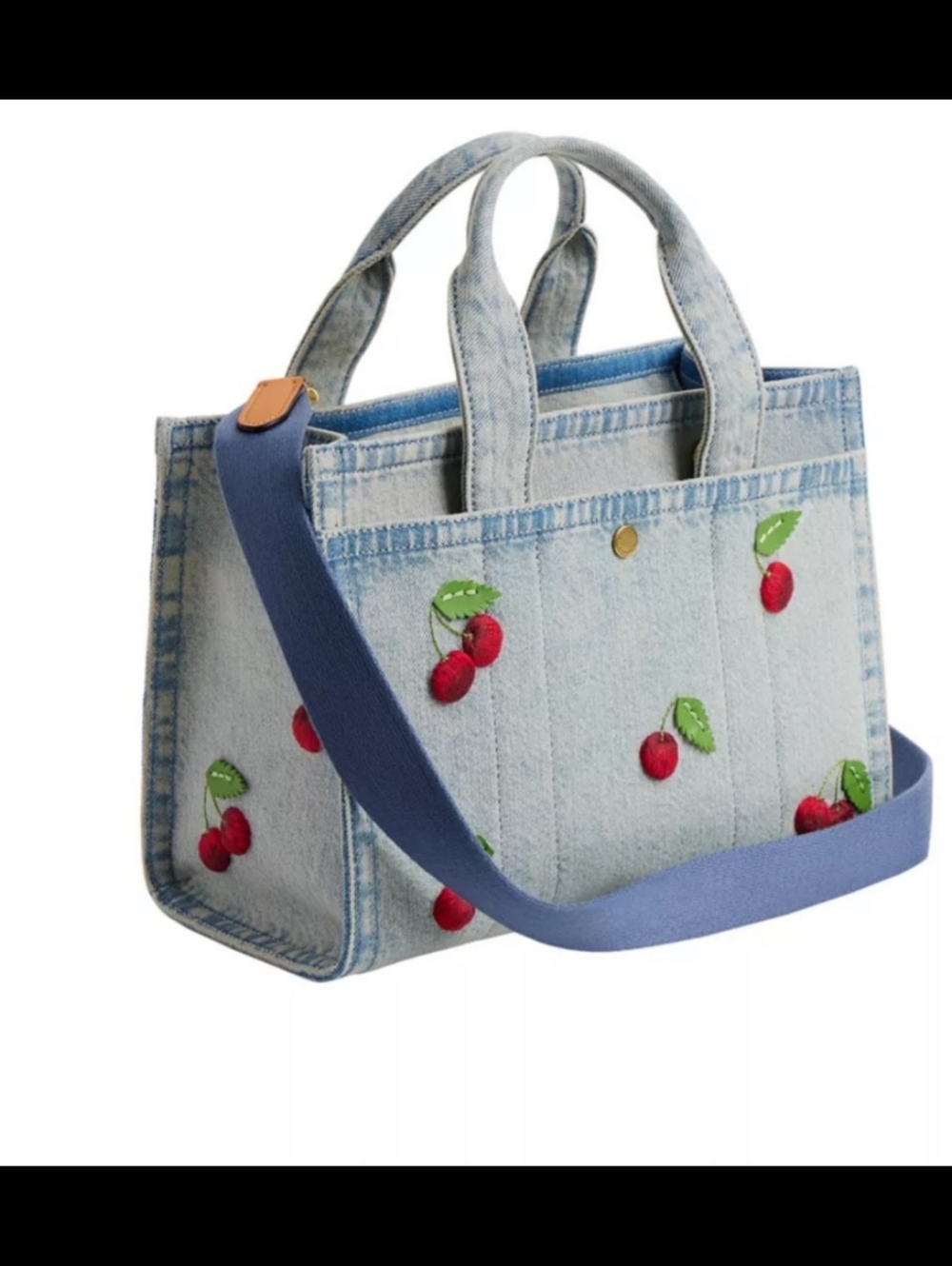 Coach Denim Cherry Tote 26 - Picture 4 of 5